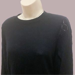 Style & Co Black Pointelle Sweater NWT
